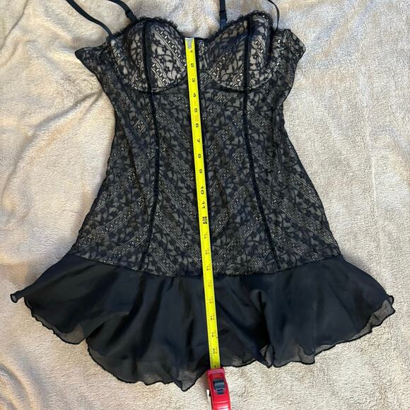 Gothic Romance Lace Babydoll – Dark Feminine Core Lingerie Vibe | Size L - Picture 4 of 7